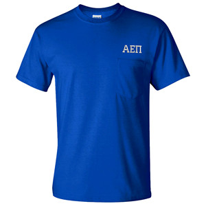 Vente en gros Delta Chi 100% coton T-shirts lettres à manches courtes pour hommes Travaux de broderie et d'impression - Product Image 4