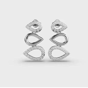 ต่างหูแบบห่วงทองคำแท้ 10K 14K 18K ดีไซน์หรูหรา สไตล์ชาติพันธุ์ ประดับเพชร พร้อมต่างหูเงินแท้ 925 สำหรับผู้หญิง ได้รับการรับรองจาก IGI - Product Image 3