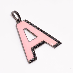 Incroyable pendentif en pierre précieuse spinelle noire naturelle AAA + de qualité 100% en argent sterling 925 plaqué noir pavé de bijoux pendentifs de charme - Product Image 3