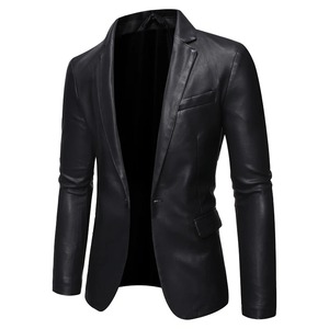 Chaqueta de cuero de motocicleta de manga larga con estilo para hombres más vendidos, soporte con cremallera, ropa de lona de moda - Product Image 5