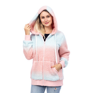 Sweat à capuche pour femme Hiver Tie Dye Warm Sherpa Cozy Fleece Hoodies Jackets - Product Image 4