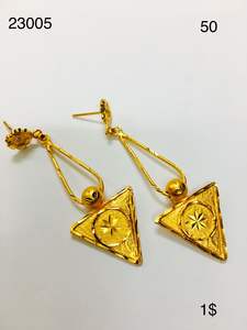 Pendientes de CHARM con plataforma de oro de 18K para niña y mujer, joyería - Product Image 4