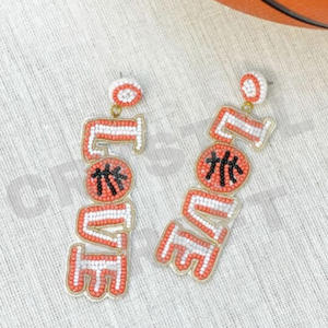 Boucles d'oreilles perlées de grêle d'état vintage pour femmes tissu de couleur orange blanc bleu patriotique pour mariage ou jour commémoratif - Product Image 3