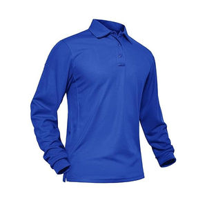 Nueva llegada 100% algodón hombres Polo camisa transpirable con mangas largas diseño Casual patrón sólido al aire libre de moda disponible - Product Image 2