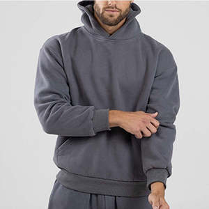 Sudaderas con Capucha Personalizadas para Hombre, Lisas, de Felpa, Holgadas, al por Mayor, Corte Cuadrado, de Algodón Grueso - Product Image 1