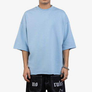 2025 venta al por mayor personalizado su logotipo de la marca 100% algodón Hip Hop camisetas en blanco hombres camiseta lisa Casual hombres camiseta para hombres - Product Image 2