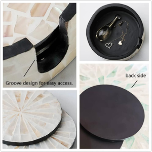 Posavasos redondo de nácar hecho a mano de Vietnam al mejor precio, alfombrilla decorativa para bebidas con incrustaciones de concha para mesa de boda y juegos de regalo - Product Image 2