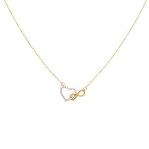 Pendentif Cœur Infini Tendance pour Femme en Argent Marqué, Plaqué Or, Alliage de Zinc, Laiton, avec Maillons Diamantés – Cadeau Idéal pour Toute Occasion - Product Image 3