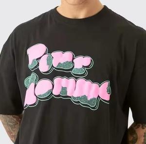 3D Puff impresión Mutil Color camiseta logotipo personalizado de gran tamaño cómodo 100% algodón camiseta de alta calidad camiseta para hombres - Product Image 2
