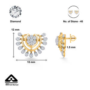 Pendientes de Aro con Corazón de Oro de 14k y 18k para Mujer, Oro Rosa o Blanco, Regalo de Compromiso Moderno - Product Image 5