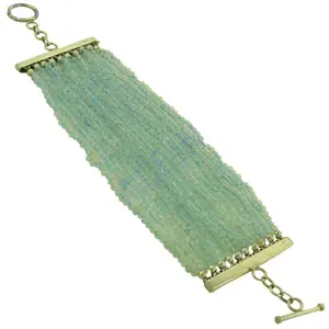 Bracelet multi-brins en aquamarine pour femme, avec breloques ou joncs, orné d'améthyste et de pierres de quartz, bijoux cadeau - Product Image 2