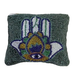 ฮัมซากระเป๋าใส่เหรียญปักด้วยมือประดับด้วยลูกปัดที่สวยงามมีคุณภาพสูงสไตล์แฟชั่นชั้นนำสำหรับผู้หญิงทำด้วยมือ - Product Image 1