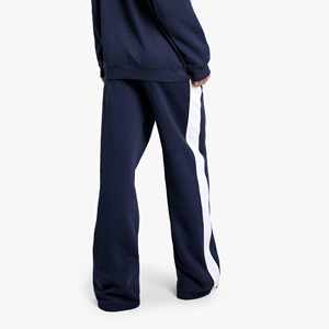 2025 New Arrived Plus Size Casual Wear <b>Straight</b>-<b>Leg</b> Sweatpants With Side White Panels 100% Cotton Fleece Breathable <b>Jogger</b> Pants - Product Image 2