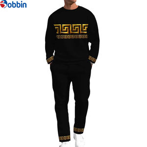 Ensemble de survêtement tendance pour homme, imprimé, col rond fin et ample, jogging, survêtement d'hiver unisexe, taille plus, style tendance - Product Image 6