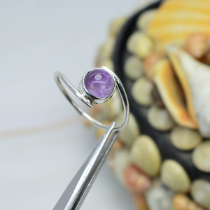 Améthyste violette 925 argent Sterling Style bohème bague unisexe fête mariage anniversaire pierres précieuses anneaux pour cadeau chrétien - Product Image 1