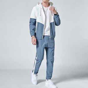 Ensemble de survêtement coupe-vent pour homme Veste respirante et joggeurs Ensemble deux pièces coupe-vent imperméable - Product Image 1