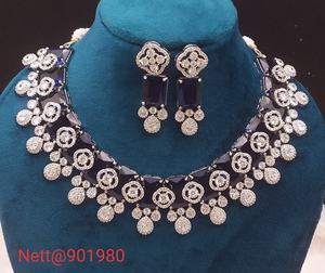 Exclusivo conjunto de joyas de diamantes americanos para mujer, collar y pendientes brillantes, accesorio perfecto para funciones Y REUNIONES - Product Image 2