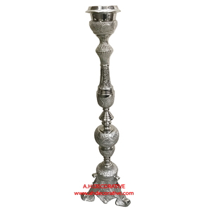 Portavelas de Pilar Chapado en plata de lujo, mesa de hogar, diseño moderno decorativo, centro de mesa de boda, soporte de vela - Product Image 2