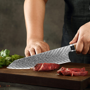 Venta al por mayor personalizado de calidad superior OEM ODM Servicio Profesional de acero de Damasco Chef cuchillo de cocina con mango de resina estabilizada - Product Image 5