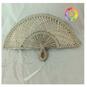 Ventilador de mano tejido hecho a mano de algas marinas de primera calidad, ventilador de refrigeración ligero, perfecto para fiestas, bodas, eventos - Product Image 6