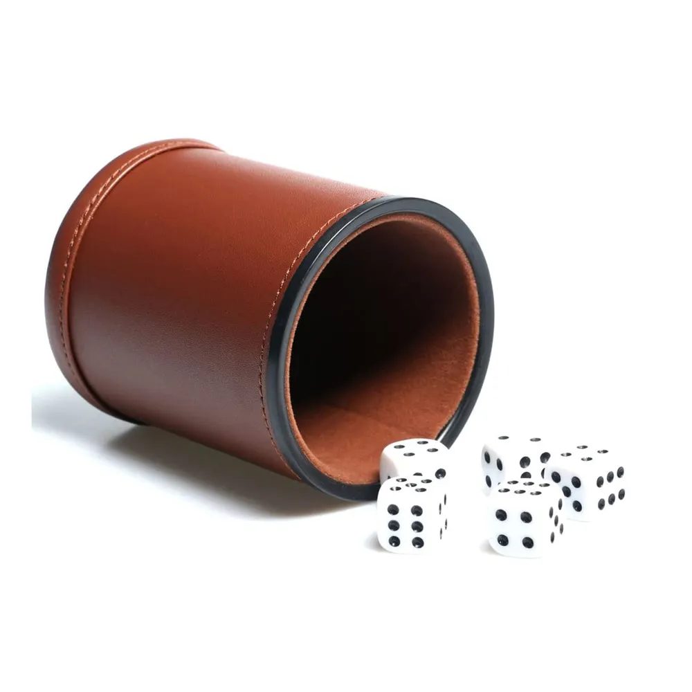 OEM Custom Leather Dice Cups Wholesale Board Game Leather Dice Cup with Dices High Quality Style Pcs Colorful