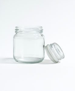 Embossed <b>Mason</b> Glass <b>Jar</b> with Metal <b>Lid</b> airtight storage for home use perfect for food snacks recipes - Product Image 1