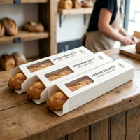 Boîte à pain, emballage pour baguette, boîte longue en papier kraft pour boulangeries et boulangeries-pâtisseries