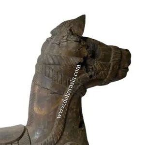 Grande Sculpture de tête de cheval en bois, pour décoration de la maison - Product Image 3