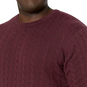 Pull classique à col rond respirant et décontracté pour hommes avec bord côtelé pour l'hiver - Product Image 3