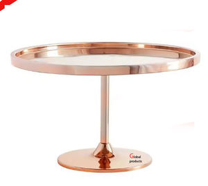 Soporte de pastel de acero inoxidable de metal con acabado dorado de aspecto hermoso para restaurante y bar de hotel - Product Image 3