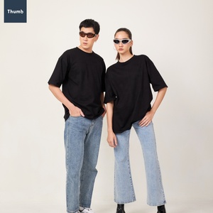 Wholesale Unisex Custom Logo Printed Plain Vintage Oversized Blank <b>Men's</b> T Shirt T-Shirts Drop Shoulder 100% Cotton Short Sleeve - Product Image 5