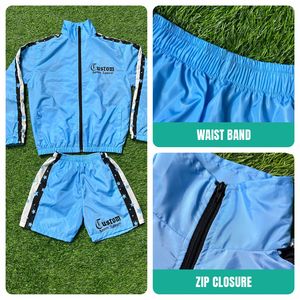 เสื้อแจ็คเก็ตกันลมสำหรับผู้ชายกันลมสำหรับปีนเขาและกางเกงขาสั้นผ้าโพลีเอสเตอร์100% ใหม่หรูหรา - Product Image 3