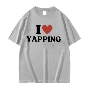 Camiseta con gráfico de letras I Love Professional Yapper para hombre y mujer, camisetas de algodón de gran tamaño a la moda de alta calidad con cuello redondo, Verano - Product Image 4