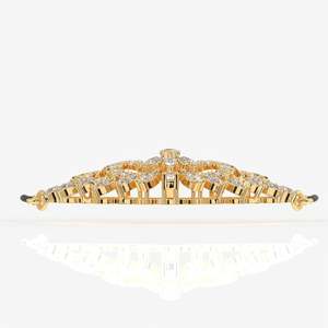 Mangalsutra pour femme en or 18 carats avec diamants Moissanite ronds et en forme de poire – Bijou élégant en or 18 carats - Product Image 3