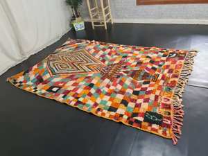 Fait à la main authentique bohème Boujaad marocain laine tapis à carreaux coloré Tribal abstrait motif bon prix usine directe - Product Image 5