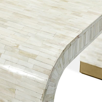 Table console en os incrusté de style cascade, meuble de luxe artisanal, imperméable, classique, pour bébés et enfants