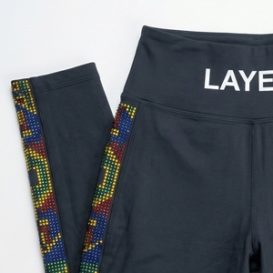 Pantalons techniques pour femmes, fins, d'hiver, en polyester/coton, lourds, avec bande latérale en strass coloré, streetwear, OEM - Product Image 5