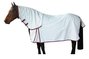 Couverture anti-mouches en maille équestre avec sangles de cou réglables, respirante, protection solaire - Product Image 6