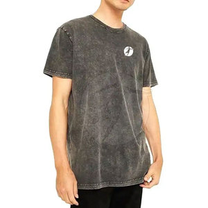 Fabricant de t-shirts surdimensionnés décontractés pour hommes délavés à l'acide légers de haute qualité 100% coton coupe ajustée tissu tricoté rapide - Product Image 5