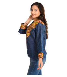 Veste d'hiver à broderie de fleurs à la main courte pour femmes vêtements pour femmes manteau de broderie multicolore de Style indien veste d'hiver - Product Image 3