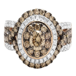 Round Halo Brown Color Moissanite Diamond Engagement <b>Ring</b> For Women Iced Out Hip Hop Jewelry In <b>925</b> <b>Silver</b> - Product Image 2