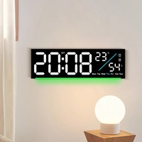 Reloj Digital LED Multifuncional Huayang con Luz de Fondo RGB, Doble Alarma, Temporizador, Temperatura, Fecha, Día de la Semana, para Pared o Mesa