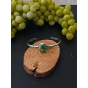 Navajo Handmade Sonoran Gold Turquoise & Sterling Silver Fashion Cuff Bracelet - Product Image 1