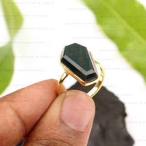 Latest Design Natural Bloodstone 11x17mm Coffin <b>Ring</b> 925 Sterling <b>Silver</b> 18K Gold Plated <b>Eternity</b> Vermeil Dainty Women's Jewelry - Product Image 3