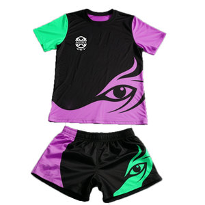 Custom MMA Rash Guard Suit Knitted Wrestling Training Set Full Sublimation <b>T</b> <b>Shirt</b> Shorts Martial Arts Wear - Product Image 3