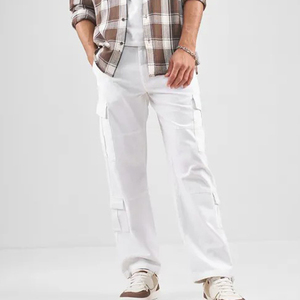 High Quality Custom Logo Cotton Loose Fit <b>Baggy</b> <b>Men's</b> Cargo Jogger Plain Vintage Washed Oversized Pants <b>Trousers</b> - Product Image 5