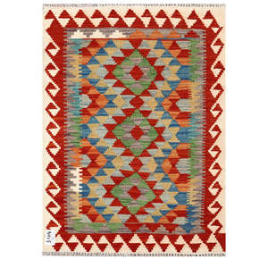 Alfombras Imaco, Alfombra Kilim de Maimana, Afganistán, 113 x 82 cm, Alfombras y Conjuntos Tradicionales - Product Image 1