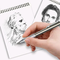 Crayon automatique en métal argenté de marque JR, vente en gros, pour écriture et dessin professionnels, encre noire 0,5 mm, gravure laser, plusieurs tailles, NM-121