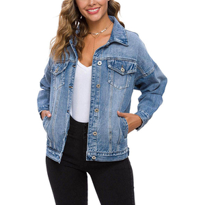 Hot Sale Custom Women's Casual Jeans Jacket New Style Oversized Fit Washed Denim Jacket for Ladies - Product Image 2