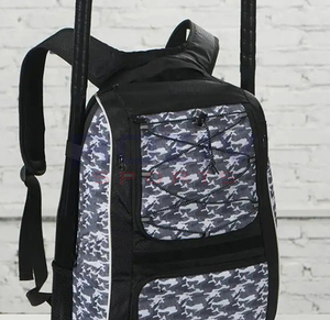 Sac à dos de baseball professionnel, couleur unie, grand rangement, construction en polyester robuste, fermeture à glissière et à fermoir, arqué - Product Image 3